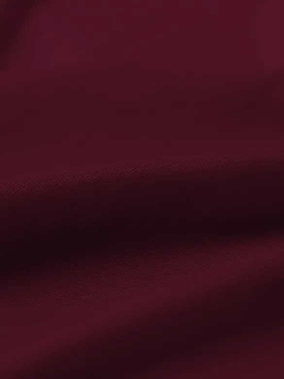 Plain Burgundy Women Full Sleeves T-shirt